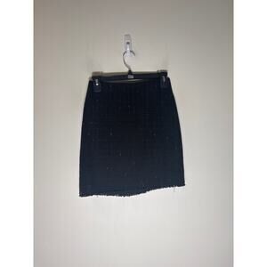 Holly Bracken Black Gold Tweed Mini Skirt Sz XS